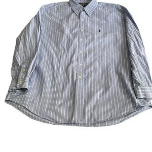 Ralph Lauren Blue and White Casual Button Down Shirt